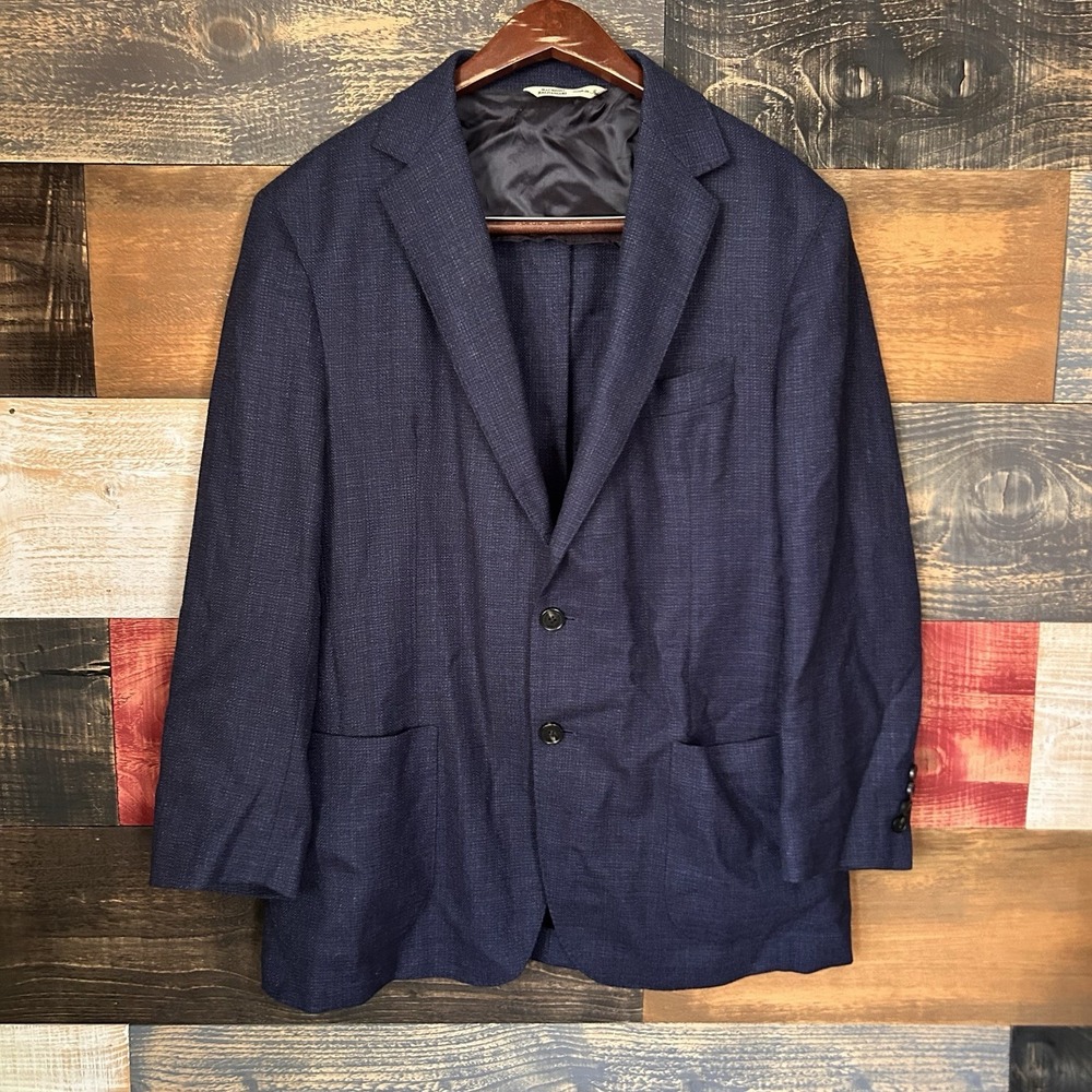 MAURIZIO BALDASSARI 'Soft Brera' Blue Wool Unstructured Blazer Mens 54S